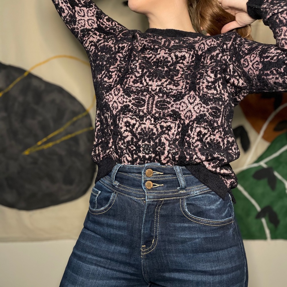 Topshop Multicolor Crew Neck Sweater